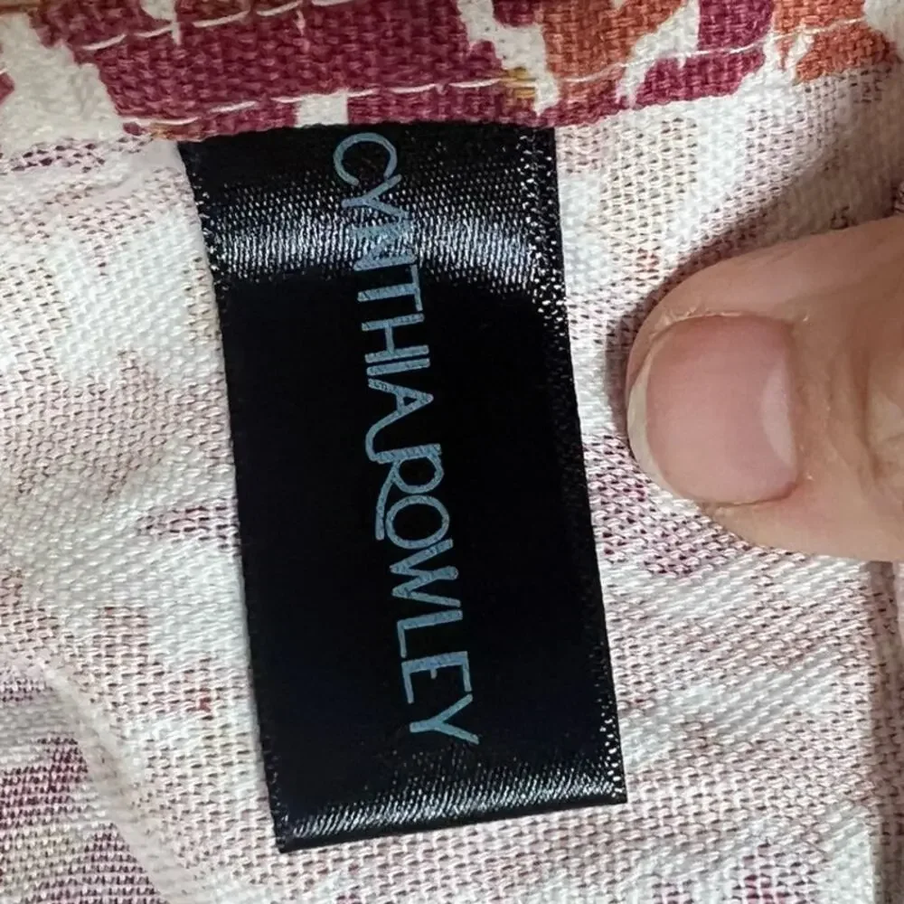 Cynthia Rowley Napkin Set 100% Cotton Paisley 7 In All‎